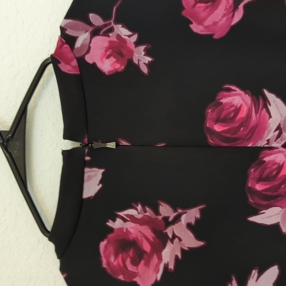 NEW Kate Spade Encore Rose Crepe Dress Black/Pink Sz 4 preppy romantic wedding - Picture 7 of 12